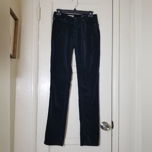 AG ADRIANO GOLDSCHMIED black crushed velvet velour the premium skinny straight